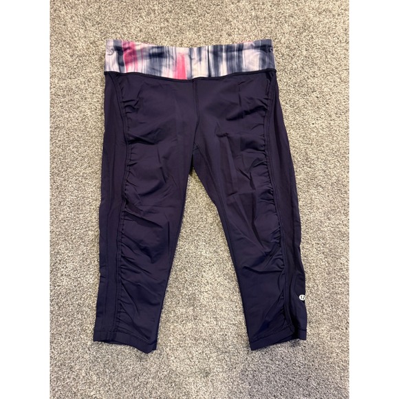 lululemon athletica Pants - Lululemon Athletica Crop Leggings Ruched Side Activewear Pants, Size 10